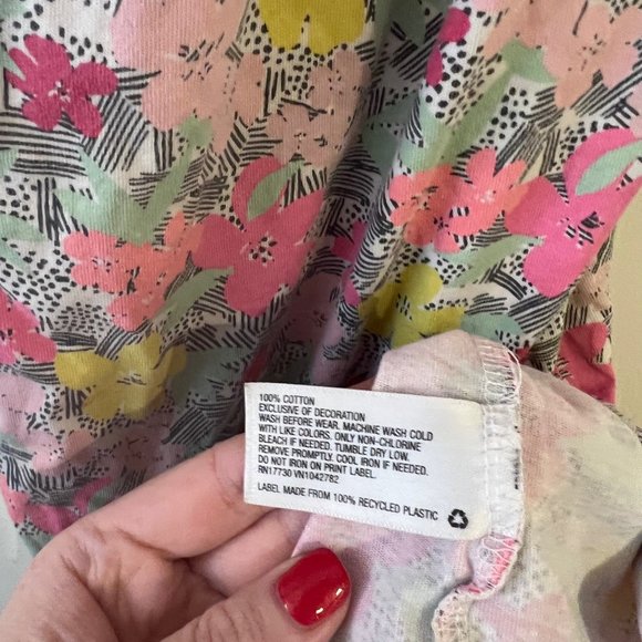 Circo 5T Strappy Girls Sleeveless Dress Pink Yellow Flowers Tropical Summer - Picture 5 of 9